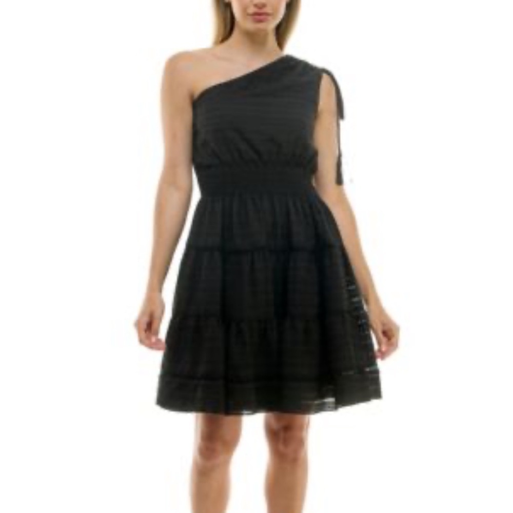 Taylor Women's Elegant Black One-Shoulder Dress